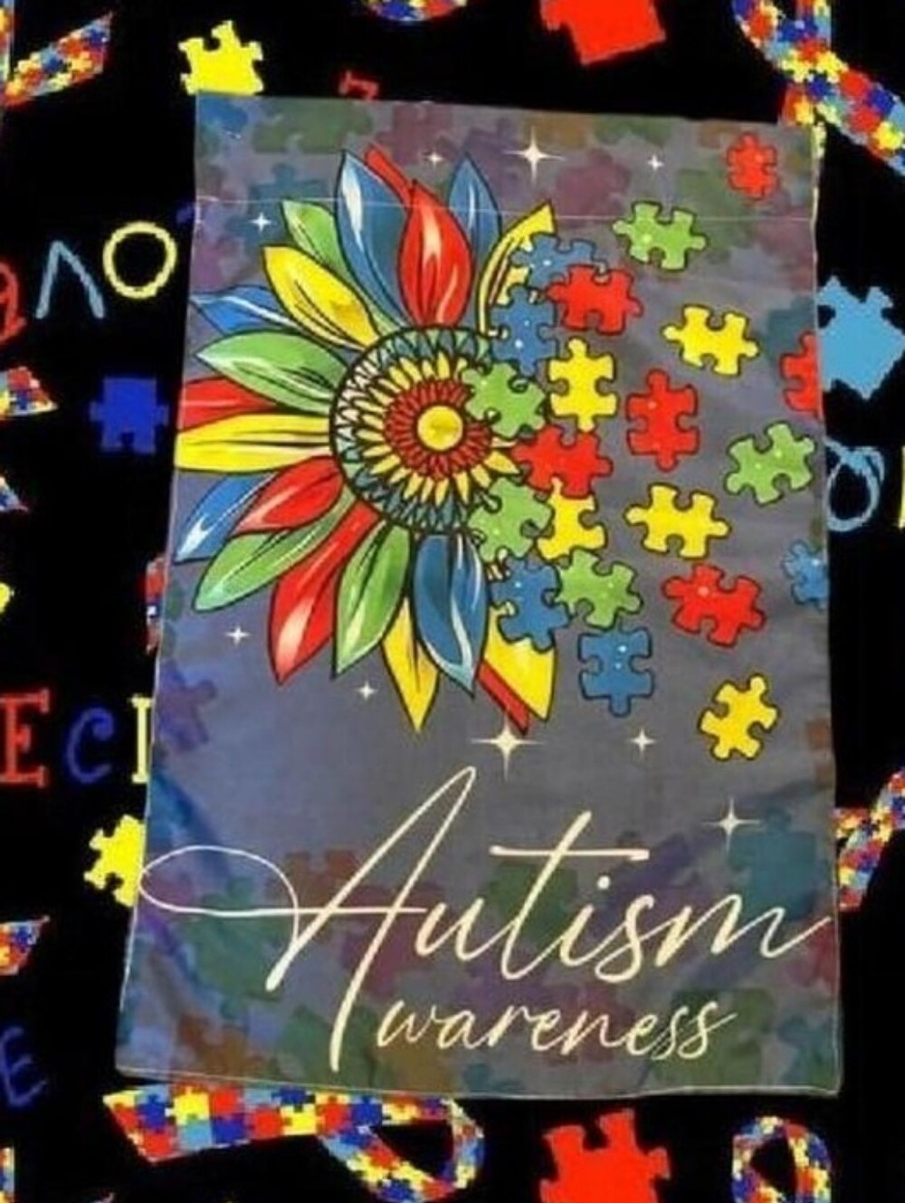 Colorful Autism Awareness Yard Flag 17"×11"